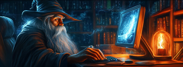 Tech Wizard on a computer