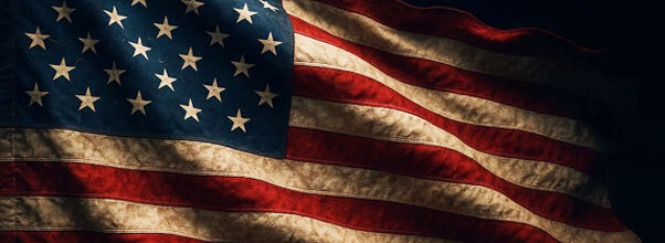 worn American flag